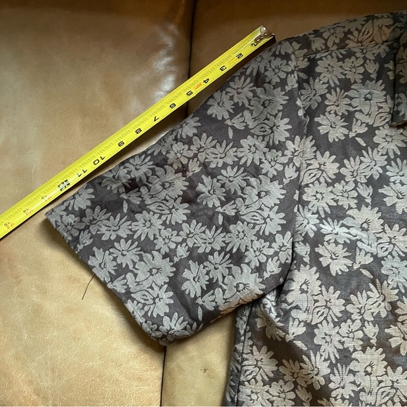 NWT COLLINA STRADA SSENSE Exclusive Brown Market Shirt floral flower texture - Picture 10 of 12